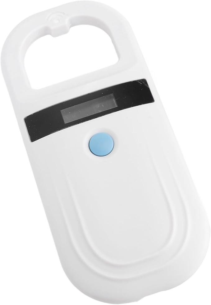 Sorandy Rechargeable EMID FDX B Portable Pet Microchip Scanner, Pet Chip Scanner, OLED Display with 134.2KHz, 128 Sets of Data, Ideal for Animal, Pigs, Dogs, Cats (White)