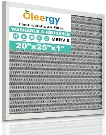 20x25x1 MERV 8 Washable Electrostatic HVAC Furnace Air Filter