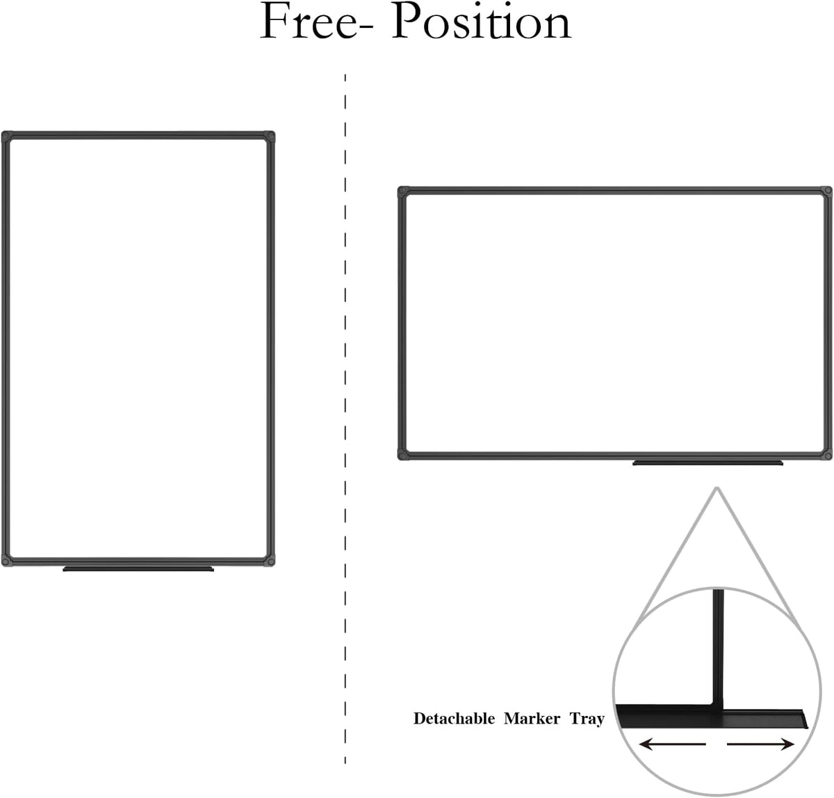 JILoffice Magnetic Whiteboard, Dry Erase Board 48 x 31 Inch