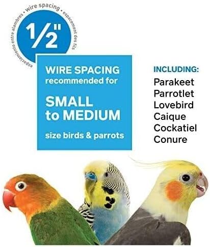 Maykoosh Square Bird Cage - Spacious & Durable Habitat for Parakeets & Canaries