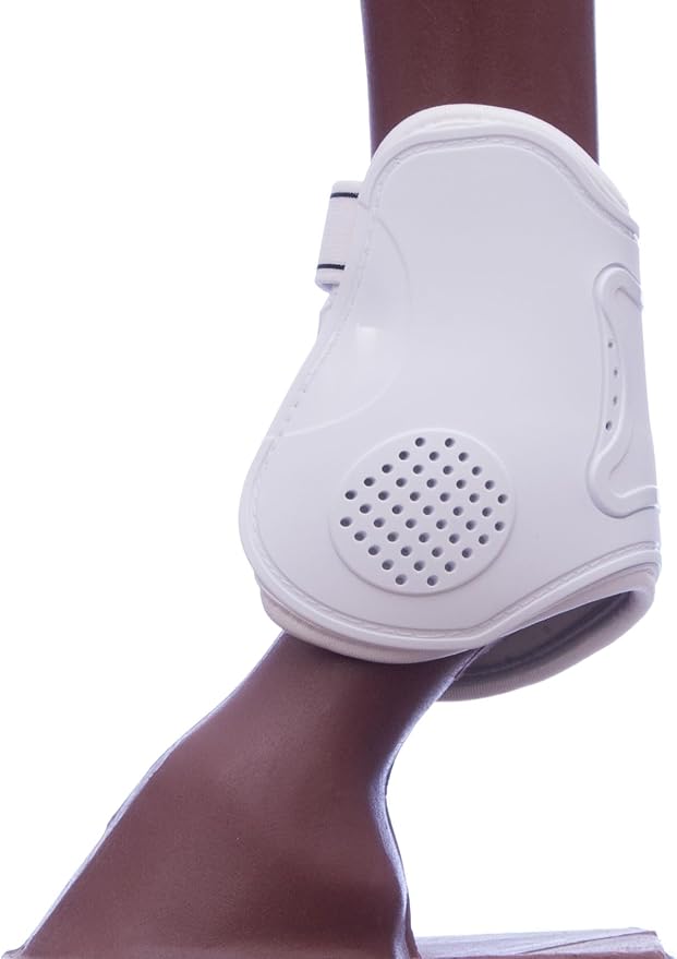Jeffers Equine English Ankle Boots Large – Premium Horse Leg Protection, Ventilated Neoprene, Adjustable & Comfortable Support, Lightweight & Durable for Training, Jumping & Riding – White (Pair)
