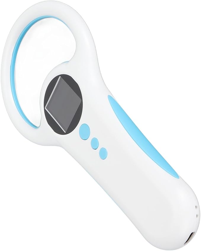 SUNGOOYUE Animal Microchip Reader, Portable Pet Microchip Scanner with Bluetooth 2.4G USB 3 Modes, 1.44 Inch TFT LCD Screen, 500 Labels Storage, for FDX B EMID ISO11784 11785