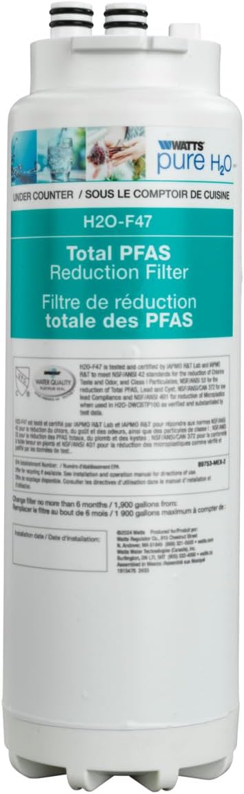 Watts Premier H2O-F47 Quick-Change Total PFAS Reduction Under Counter Water