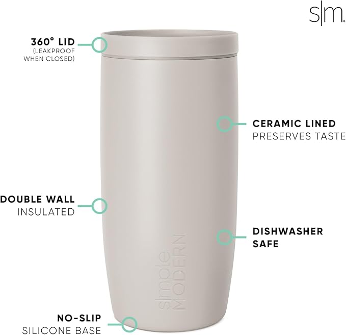 Simple Modern Halloween Travel Coffee Mug 360° Lid | 16oz | White | Voyager