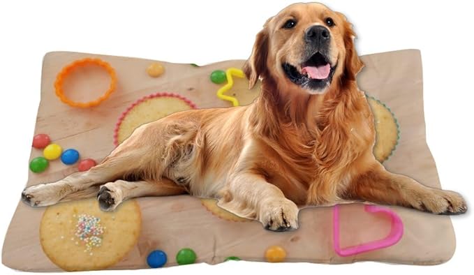 Christmas Muffins Dog Bed Non Slip Waterproof Bottom Personalized Dog Bed Chew Proof Pet Mats Washable Travel Multi Scenario Pet Friendly Furniture 36× 24 Inch