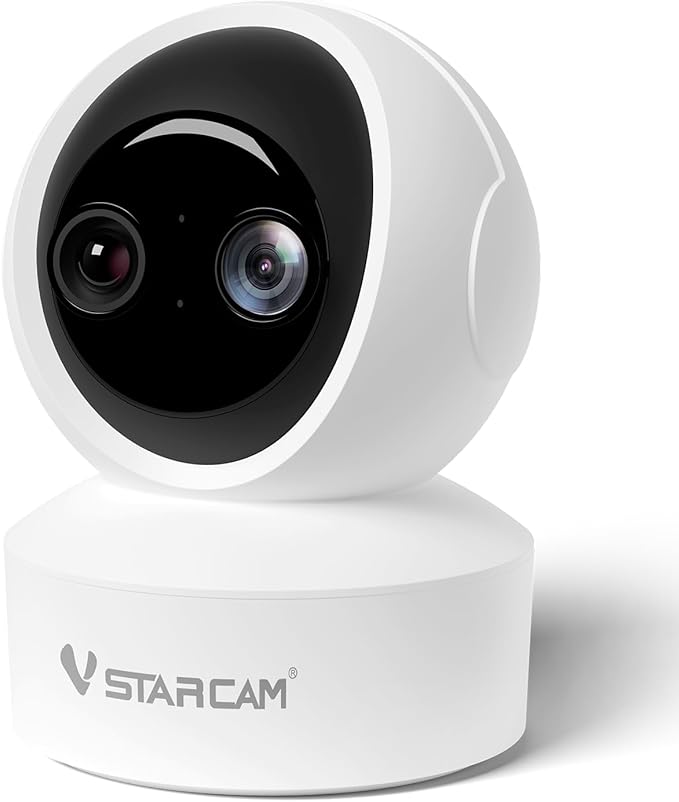 VSTARCAM 2K Dual Lens Indoor Security Camera, 10X Hybrid Zoom WiFi Camera for Home Security, 360° AI Tracking Pet Baby Monitor, Color Night Vision, 2-Way Audio, Support Cloud & 256GB SD Card Storage