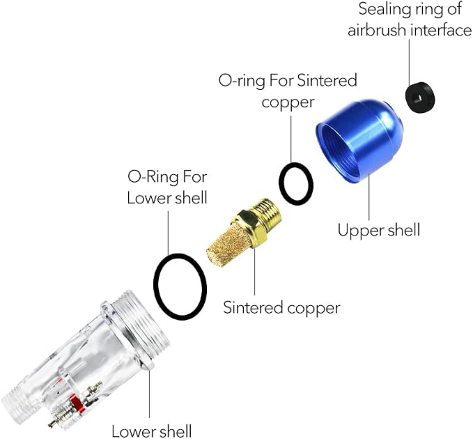 HUBEST New Airbrush Filter 1/8'' Comfortable Handy in-Line Mini Air Filter