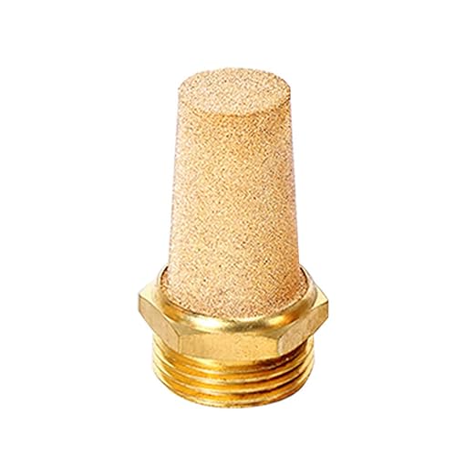 Beduan 3 Pcs Pneumatic Brass Exhaust Muffler Filter, 3/8" Male Thread Hex