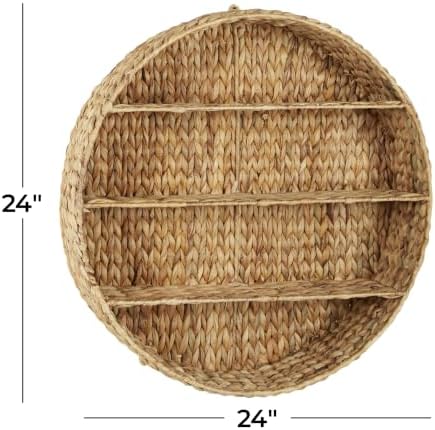 deco 79 Dried Plant Wall Shelf, Shelf 24" x 6" x 24", Brown