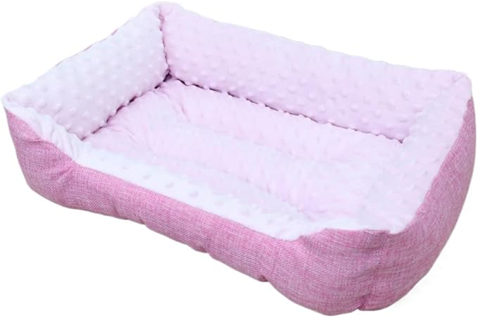 Large Dog Bed with Non-Slip Bottom, Waterproof Orthopedic Cushion, Machine Washable Rectangle Pet Mat - Thick Cozy Bed for Big Dogs(19.69''X4.72''X15.75'',Pink)