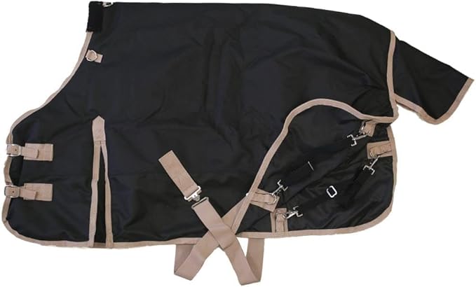 AJ Tack 1200D Waterproof Winter Pony Blanket - 300g Heavyweight Turnout with Fleece Collar, Shoulder Gussets & Tail Flap - Camouflage 52"