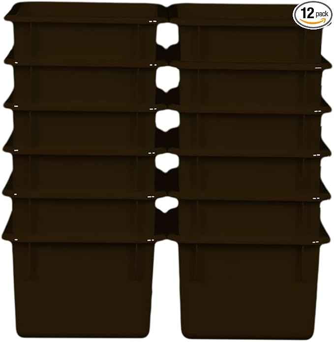 Wood Designs Cubby Storage Bin, Heavy Duty Plastic Containers