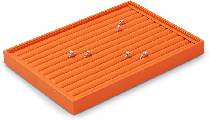 Oirlv Luxury Leather Ring Earring Organizer Tray Stackable Jewelry Display Tray