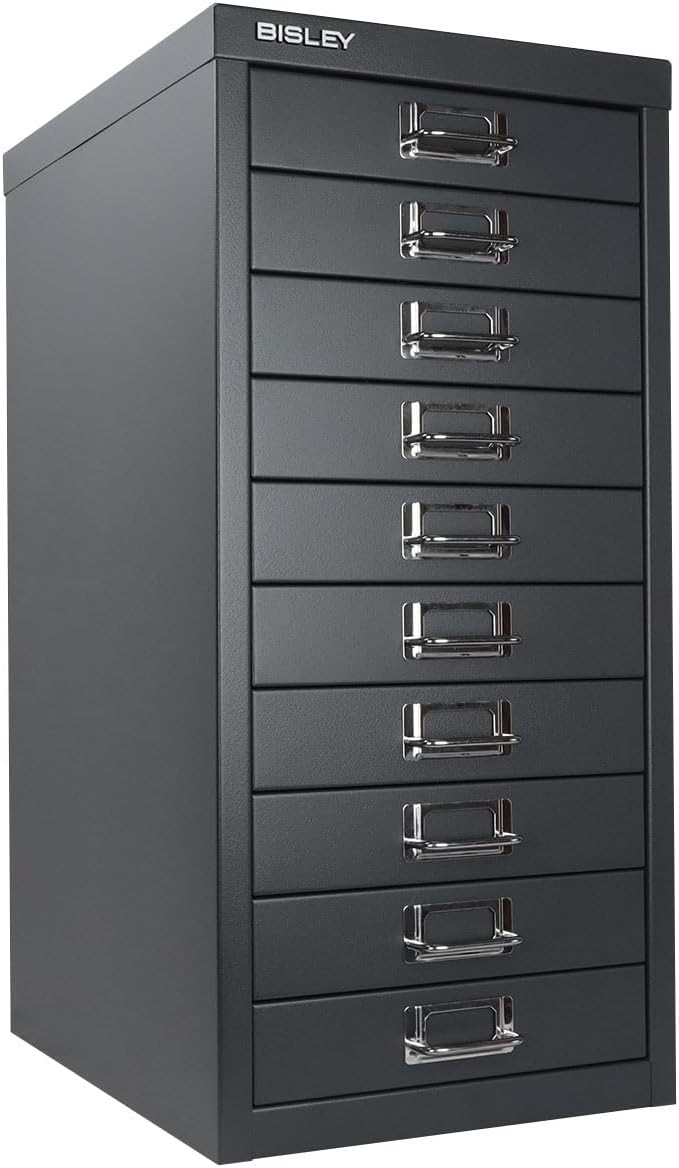 Bisley 10-Drawer Steel MultiDrawer Cabinet - Anthracite Grey