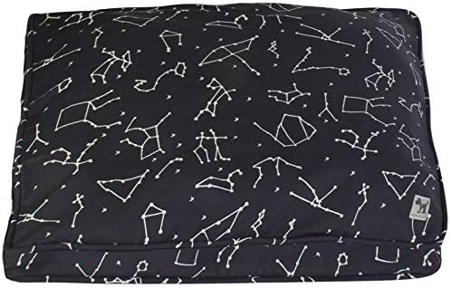 Molly Mutt Sheepy Wool-Filled Crate Pad, GOTS-Certified 100% Organic Cotton Canvas Cover with Soft 100% Natural Wool Insert, Ideal for Dog Bed or Kennel, Rocketman, 24" x 18" x 2.5"