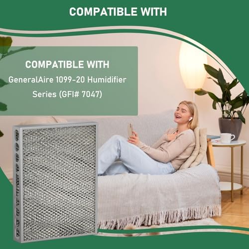 1099-20 Evaporator Pad Humidifier Vapor Water Filter Compatible with GeneralAire 1099 Humidifier Series Humidifier Replacement Evaporator Pad Media Filter 1099-20 GF # 7047 2-Pack