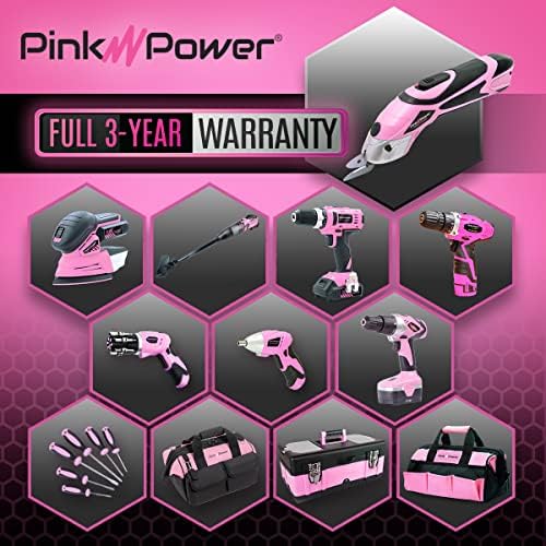 Pink Power Cordless Electric Scissors Fabric Cutter for Crafts, Box, Sewing, Carpet, & Scrapbooking - Heavy Duty Professional Rotary Shears Cutting Tool - Automatic Cardboard Cutter Fabric Scissor