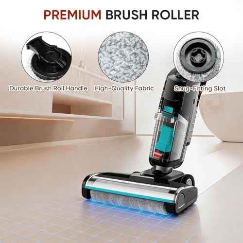 5-Pack 3831 Brush Roll and Filter for Bissell Crosswave Hard Floor Expert Vacuum 3831 HF2 3845N 3847 3848, 2 Brush Rolls + 3 Filters, Wet Dry Vacuum Accessory Kit