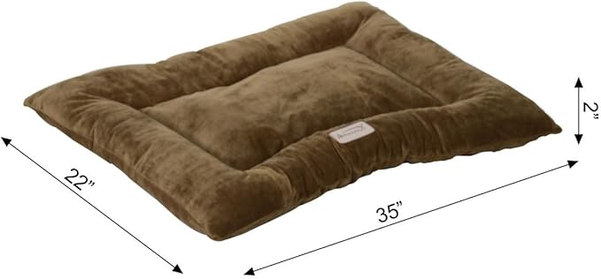 Large Dog Bed Soft Cushion - Velvet Pet Pad for Crate - Machine Washable Comfort