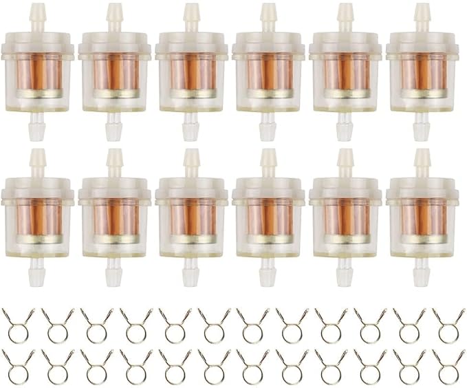 12pcs 1/4 Inch Gas Inline Fuel Filter Compatible