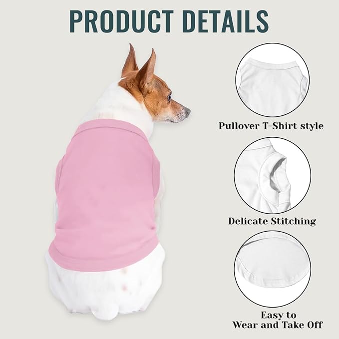 Personalized Dog Shirt Custom Pet T Shirts for Small Large Dogs Customized Puppy Clothes with Name Logo Picture Breathable Pets Sleeveless Vest Apparel Gifts, Light-Pink, 3XL