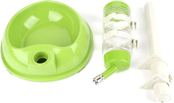 Hztyyier Adjustable Pets Dog Bowl Feeder Water Dispenser Drinking Bottle Food Container Bowl Bottle Standing Dispenser for Cats Dogs Green(Green) Dog Supplies