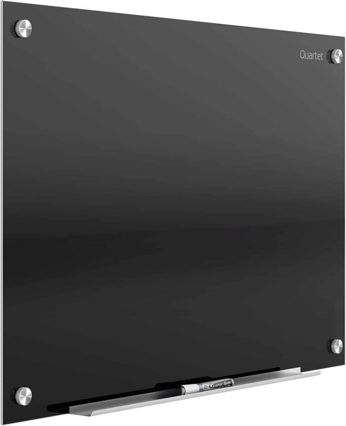 Quartet Magnetic Dry Erase Board, 48" x 36" Glass Whiteboard for Wall, Infinity, Black (G4836B)