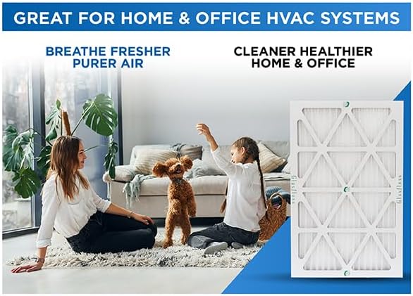 Glasfloss 16x24x2 MERV 10 2" Inch Pleated Air Filters Box of 6. Actual Size: