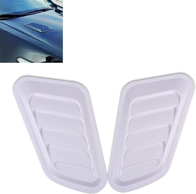KaTur 1 Pair Universal Car ABS Decorative Air Flow Intake Scoop Turbo Bonnet