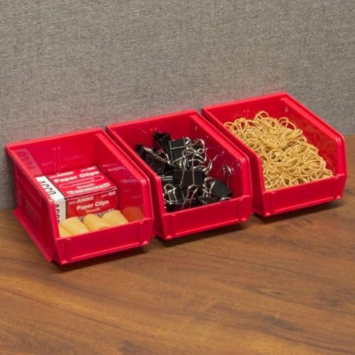 Akro-Mils 30210 AkroBins Plastic Storage Bin Hanging Stacking Containers, (5-Inch x 4-Inch x 3-Inch), Black, 24-Pack