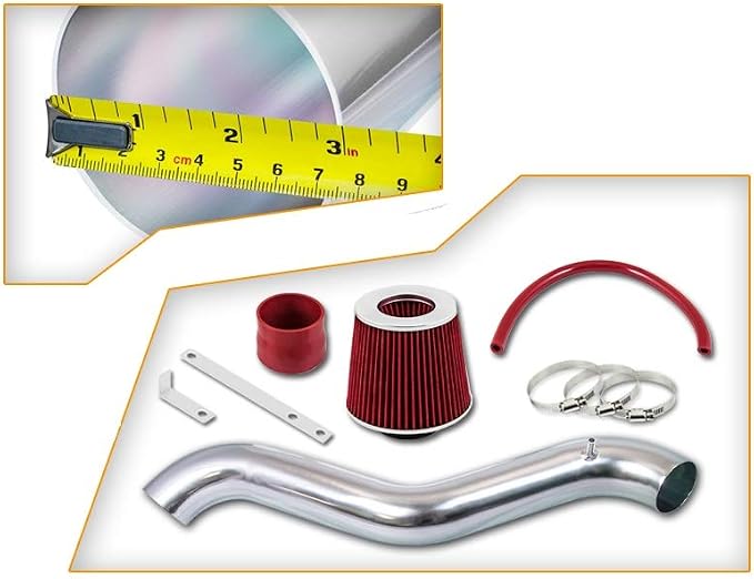 Short Ram Air Intake Kit & Red Filter Combo Compatible