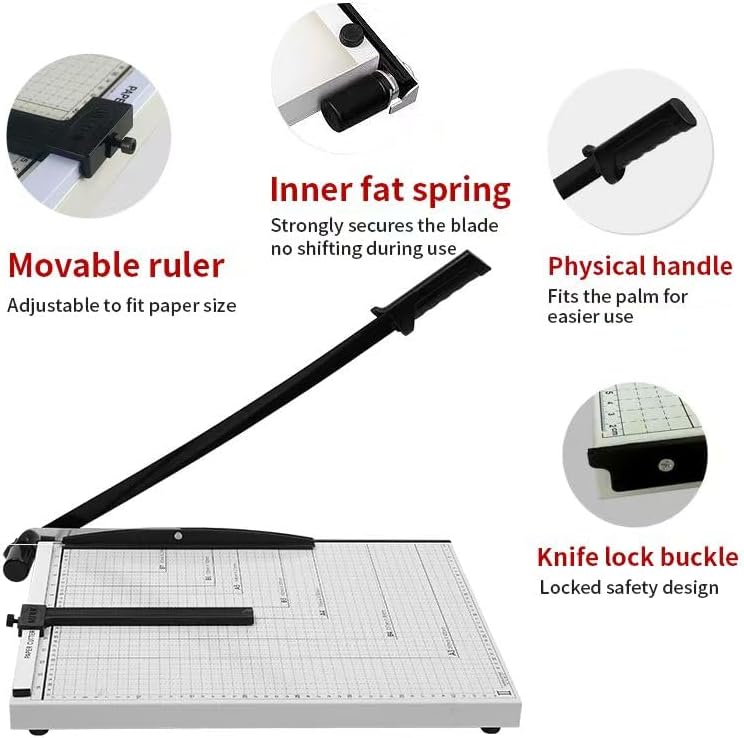 18 Inch Guillotine Paper Cutter, Heavy Duty Trimmer with Safety Lock