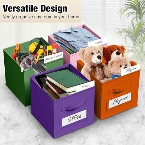 Teenyyou 10 Pack Fabric Storage Cubes 13 Inch Collapsible Cube Bins