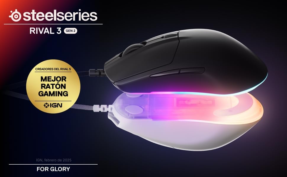SteelSeries Rival 3 Gen 2 Gaming Mouse - White