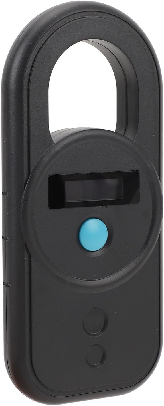 ANGGREK Pet Chip Scanner, Rechargeable Dual Frequency Store 128 Stores Information Easy to Use Portable Animal Tag Reader for Animal Hospitals (Black)