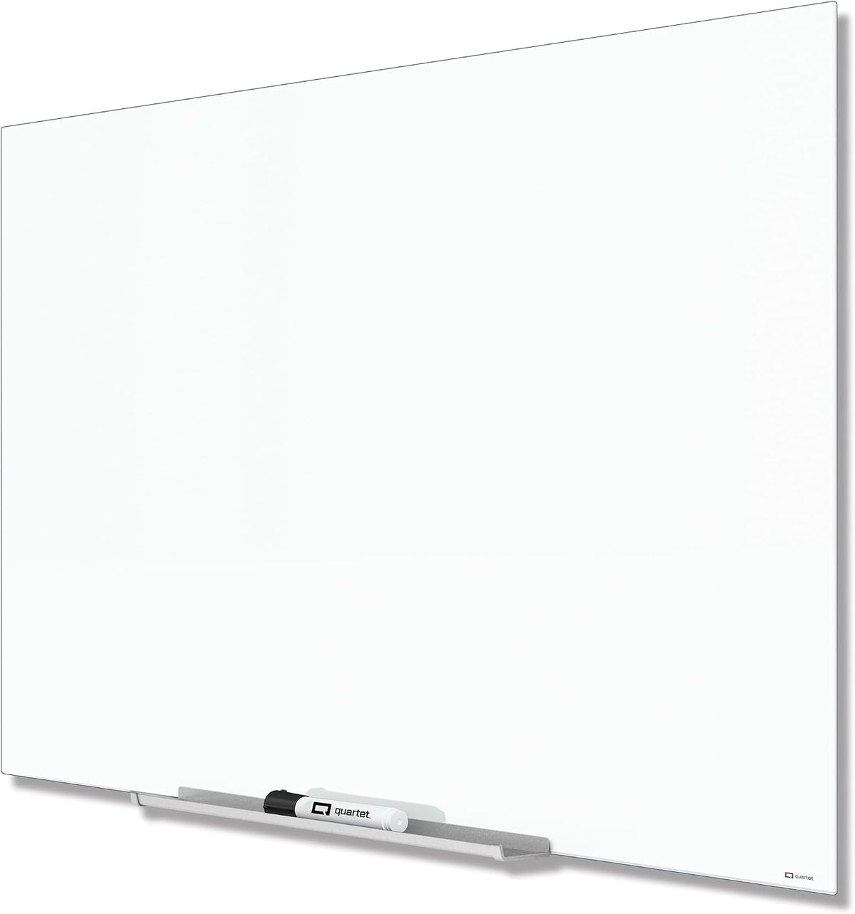 Quartet Dry Erase Board, 85" x 48" Glass Magnetic Whiteboard, Wide Format, Horizontal White Board, InvisaMount, White (G8548IMW)
