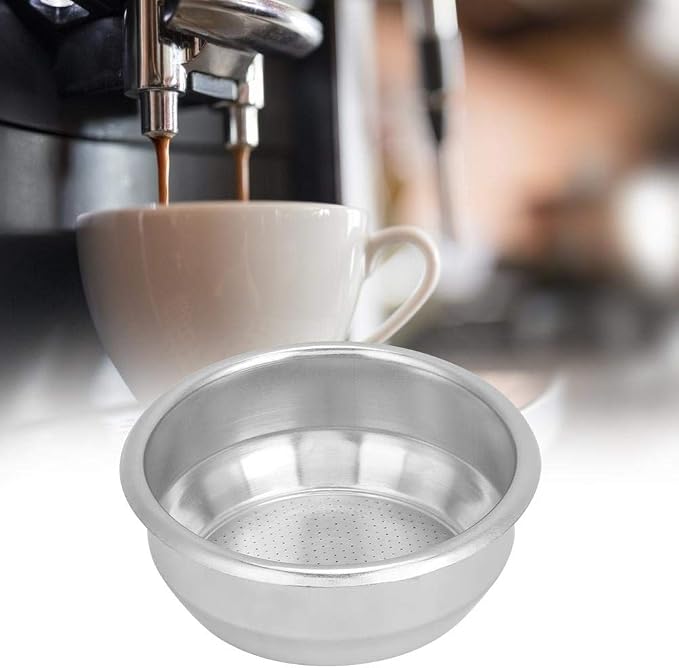 Fdit 58mm Stainless Steel Coffee Filter Basket Single Layer Double Doses Filter