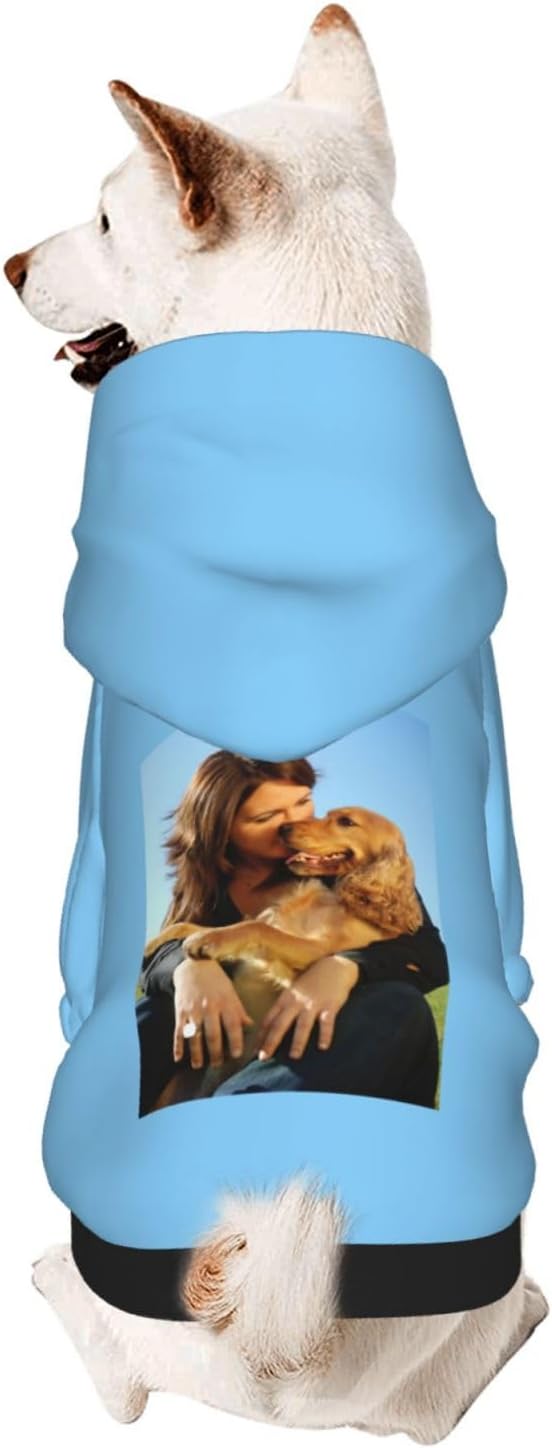 Custom Dog Hoodie Add Your Design Soft & Warm Personalized Photo Text Logo Name Dog Clothes for Puppy Sweatshirt Hooded for Small Medium Large Dogs Girl/Boy Cats LightBlue