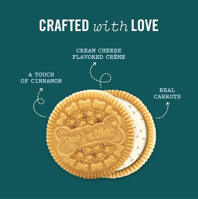 Three Dog Bakery Carrot Cake Lick'n Crunch, Crunchy Dog Treat, 13 oz