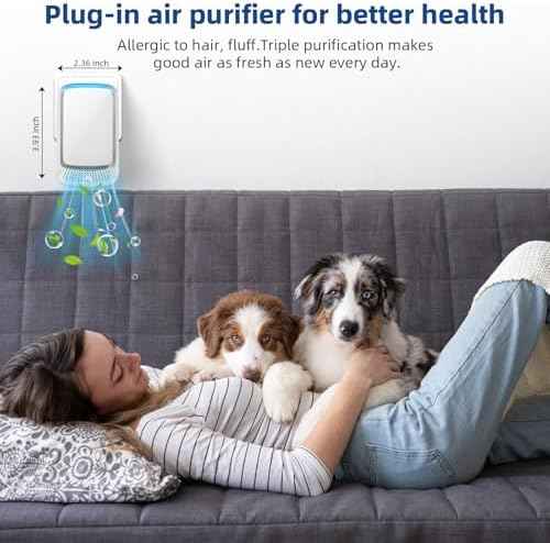 6-Pack Plug in Air Purifier for Home, Advanced Negative Ion Air Purifier for Pet Odor, Smoke & Dust, Quiet Air Ionizer for Dust Mites Odor Eliminator & Room Deodorizer Plug in for Bedroom, Office, Kitchen