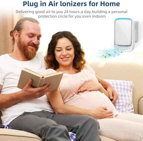 6-Pack Plug in Air Purifier for Home, Advanced Negative Ion Air Purifier for Pet Odor, Smoke & Dust, Quiet Air Ionizer for Dust Mites Odor Eliminator & Room Deodorizer Plug in for Bedroom, Office, Kitchen