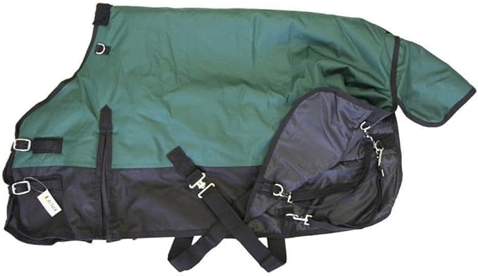 AJ Tack 1200D Waterproof Winter Pony Blanket - 300g Heavyweight Turnout with Fleece Collar, Shoulder Gussets & Tail Flap - Turquoise 60"