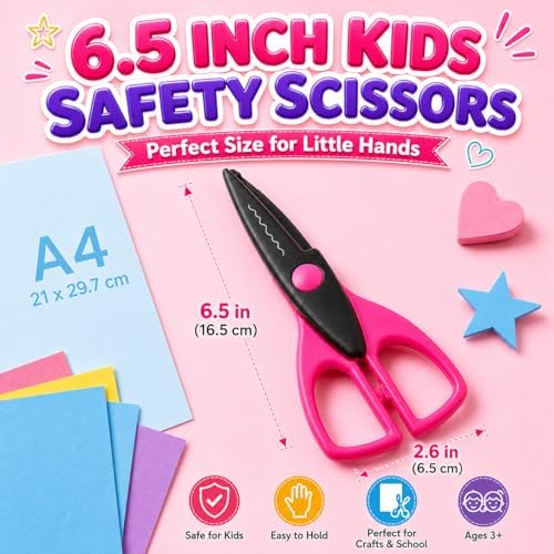 24 Pack Decorative Edge Craft Scissors, 12 Patterns, 6.5 Inch