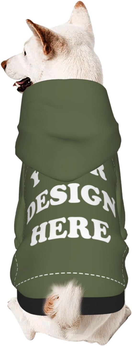 Personalized Dog Hoodie, Custom Dog Costumes for Small Dogs, Holiday Happy Dog Clothes Football Pet Shirt Sweater with Name Number for Girl/Boy Cats/Kitten, SageGreen, XS