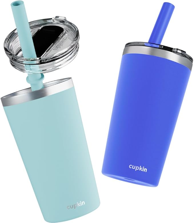 CUPKIN Toddler Tumblers, The Original 12 oz Stackable Stainless Steel Cups