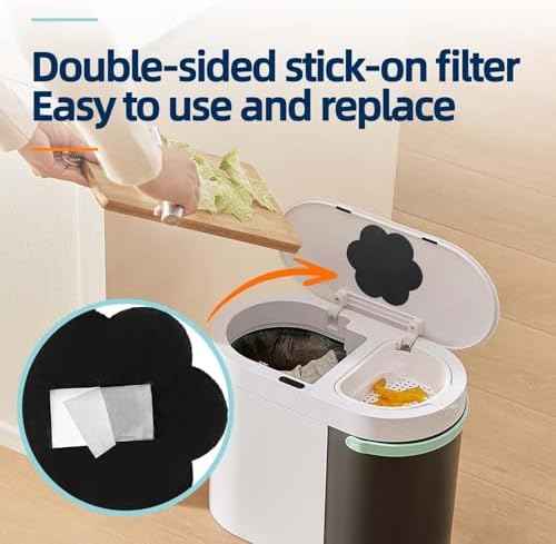 12pcs Trash Can Odor Absorbing Filters: Activated Charcoal Deodorizer