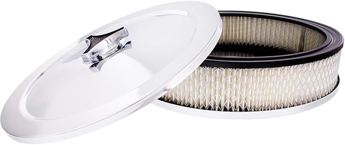 United Pacific S1107 Chrome 10" Air Cleaner Assembly, Low Profile, Die-Cast