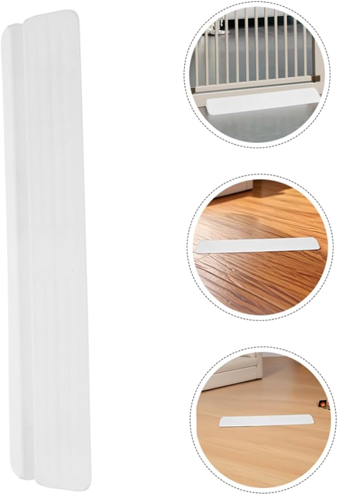 Threshold Ramp for Gate Doorway Height Transition Strip and Guardrail Holder for Pets White Safety Ramp for Easy Access and Protection