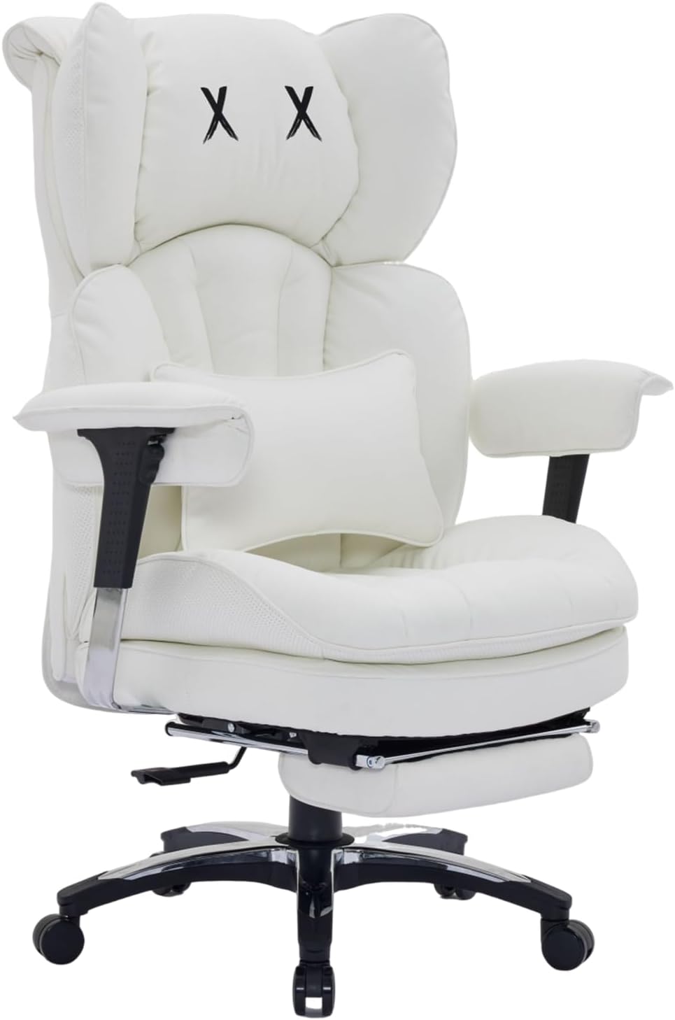 Efomao Big & Tall Executive Chair, Wide Office Chair with Footrest White-L