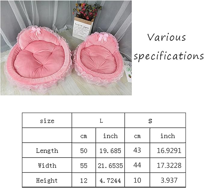 Dog Bed Stylish Lace Princess Nest for Small Puppy Kitten Ribbon Bowknot Princess Pet Bed with Detachable Cushion Pet Furniture
